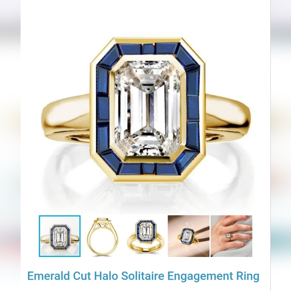 Emerald Cut Italo Jewelry Ring Size 6
